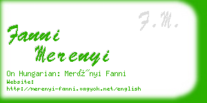 fanni merenyi business card